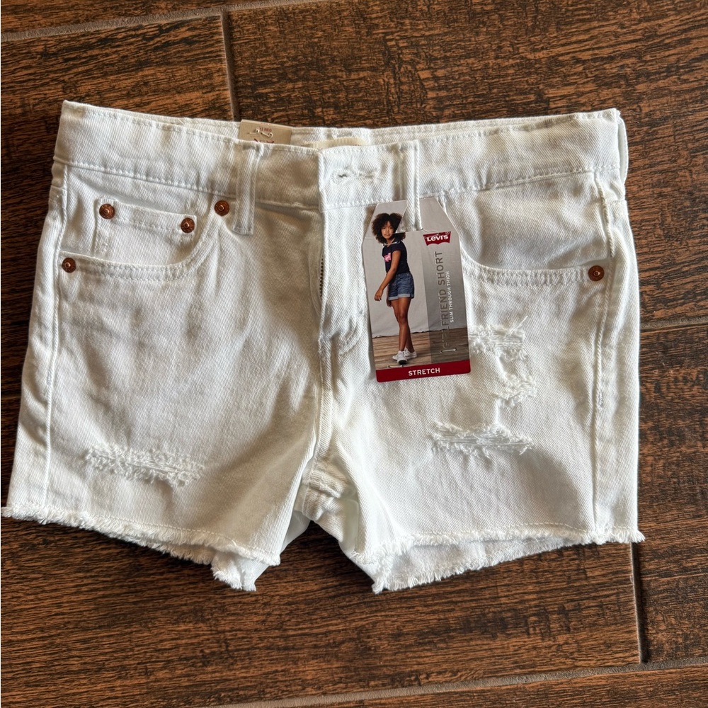 Levi's Girls 12 Regular Stretch White Jean Shorts